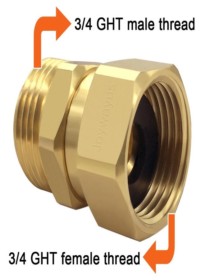 Joywayus Brass Garden Hose Swivel Connector 3/4" GHT Female x 3/4" GHT Male 360 Degree Swivel No Kinking Adapter - Image 2